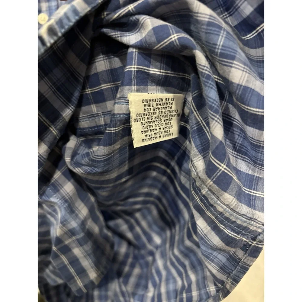 Route 66 Men's Large Blue Plaid Button Up Shirt Long Sleeve Cotton Blend Casual
